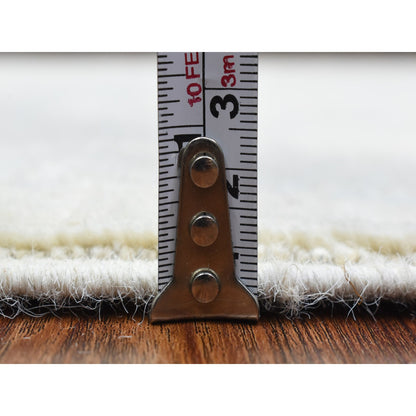 Oushak And Peshawar Wool Hand Knotted Rug Ivory Ivory 2.6X19.4 -O072801