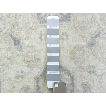 Oushak And Peshawar Wool Hand Knotted Rug Ivory Ivory 2.9X18.9 -O072802