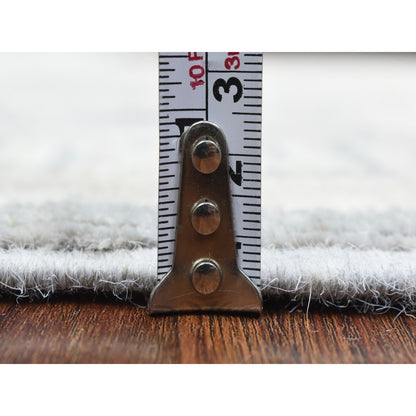 Oushak And Peshawar Wool Hand Knotted Rug Ivory Ivory 2.9X18.9 -O072802