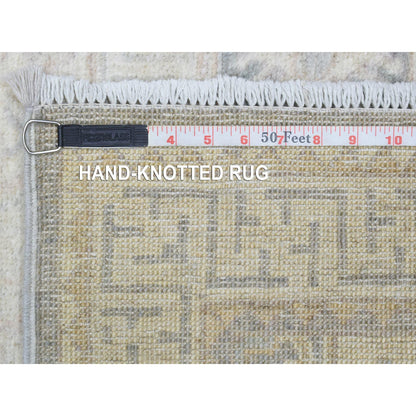 Oushak And Peshawar Wool Hand Knotted Rug Ivory Ivory 2.9X18.9 -O072802