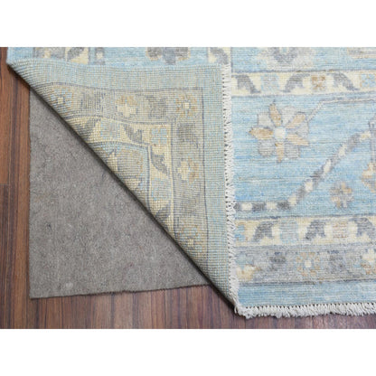 Oushak And Peshawar Wool Hand Knotted Rug Blue Blue 9.1X11.10 -O072812
