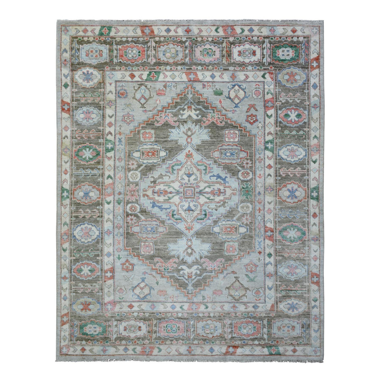 Gray 8'2" x 10'3" Tribal & Geometric Hand knotted Wool Rug - Sku: O072820