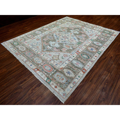 Tribal & Geometric Wool Hand Knotted Rug Grey Brown 8.2X10.3 -O072820