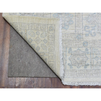 Oushak And Peshawar Wool Hand Knotted Rug Ivory Ivory 4.0X11.8 -O072830