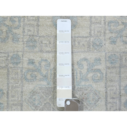 Oushak And Peshawar Wool Hand Knotted Rug Ivory Ivory 4.0X11.8 -O072830