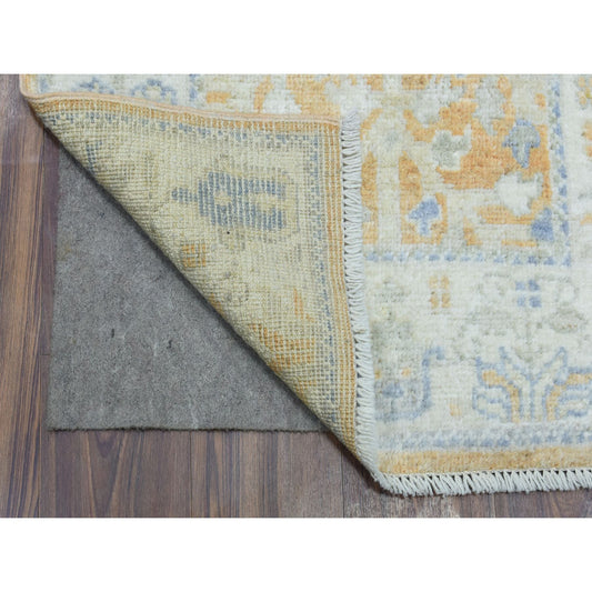 Oushak And Peshawar Wool Hand Knotted Rug Orange Light Blue 2.6X19.2 -O072838