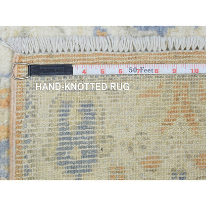 Oushak And Peshawar Wool Hand Knotted Rug Orange Light Blue 2.6X19.2 -O072838