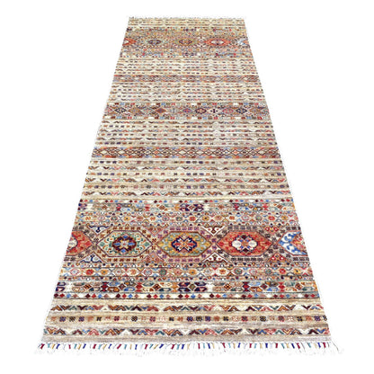 Kazak Wool Hand Knotted Rug Brown No Border 3.4X9.10 -O072850