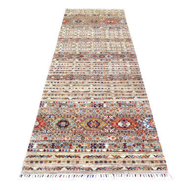 Kazak Wool Hand Knotted Rug Brown No Border 3.4X9.10 -O072850