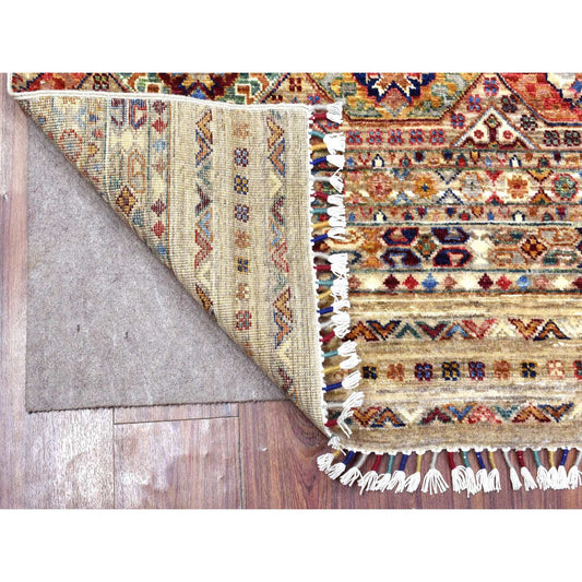 Kazak Wool Hand Knotted Rug Brown No Border 3.4X9.10 -O072850