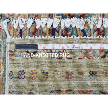 Kazak Wool Hand Knotted Rug Brown No Border 3.4X9.10 -O072850