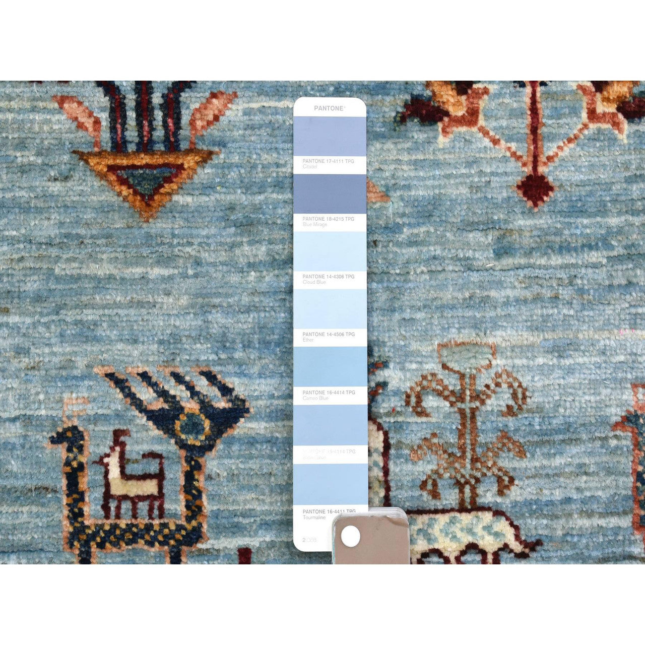 Blue 2'9" x 9'10" Kazak Hand knotted Wool Rug - Sku: O072853