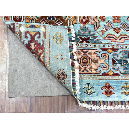 Kazak Wool Hand Knotted Rug Blue No Border 2.9X9.10 -O072853