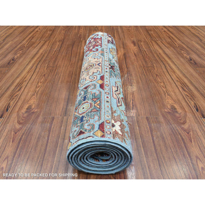 Kazak Wool Hand Knotted Rug Blue No Border 2.9X9.10 -O072853