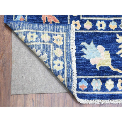 Oushak And Peshawar Wool Hand Knotted Rug Blue Blue 9.2X11.5 -O072867