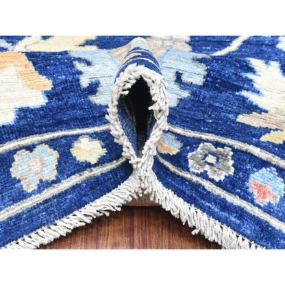 Oushak And Peshawar Wool Hand Knotted Rug Blue Blue 9.2X11.5 -O072867