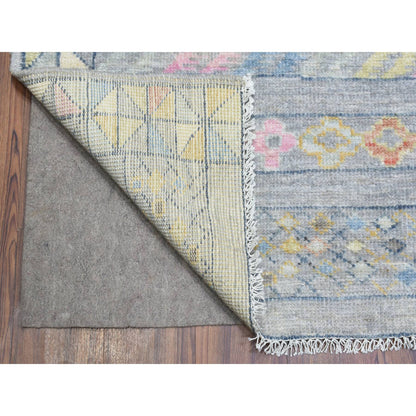 Tribal & Geometric Wool Hand Knotted Rug Grey No Border 9.1X11.8 -O072872