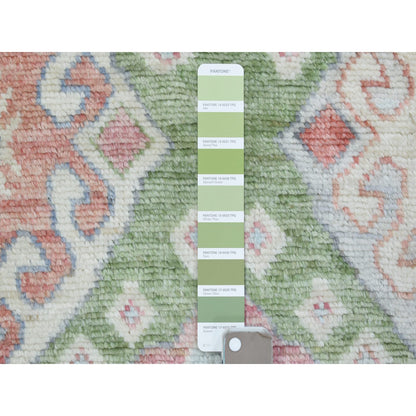 Tribal & Geometric Wool Hand Knotted Rug Multicolored No Border 3.10X12.0 -O072891