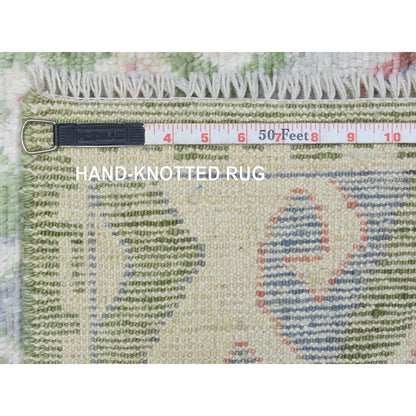 Tribal & Geometric Wool Hand Knotted Rug Multicolored No Border 3.10X12.0 -O072891