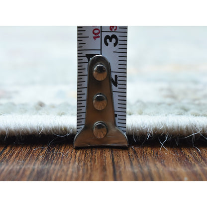 Oushak And Peshawar Wool Hand Knotted Rug Grey Gray 4.0X11.10 -O072904