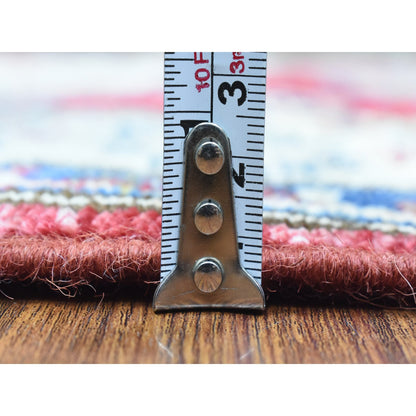 Kazak Wool Hand Knotted Rug Red Ivory 3.0X11.0 -O072908