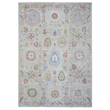 Oushak And Peshawar Wool Hand Knotted Rug Beige Beige 10.0X13.10 -O072929