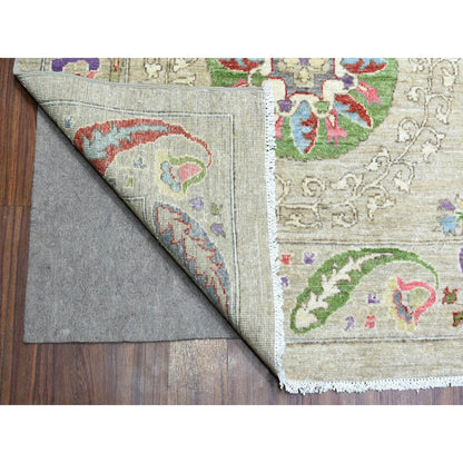 Oushak And Peshawar Wool Hand Knotted Rug Beige Beige 10.0X13.10 -O072929