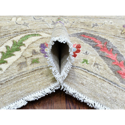 Oushak And Peshawar Wool Hand Knotted Rug Beige Beige 10.0X13.10 -O072929