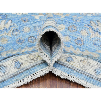 Oushak And Peshawar Wool Hand Knotted Rug Blue Blue 8.1X10.1 -O072936
