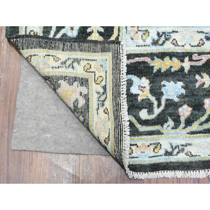 Oushak And Peshawar Wool Hand Knotted Rug Black Black 7.10X7.8 -O072952