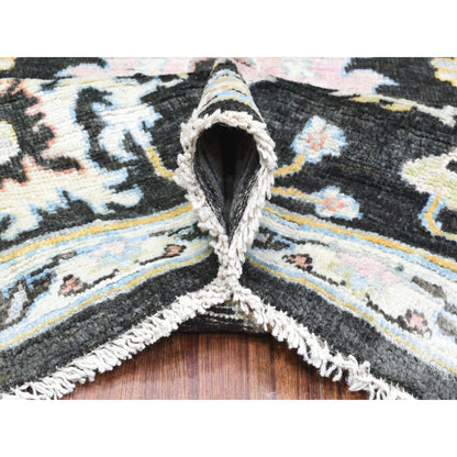 Oushak And Peshawar Wool Hand Knotted Rug Black Black 7.10X7.8 -O072952