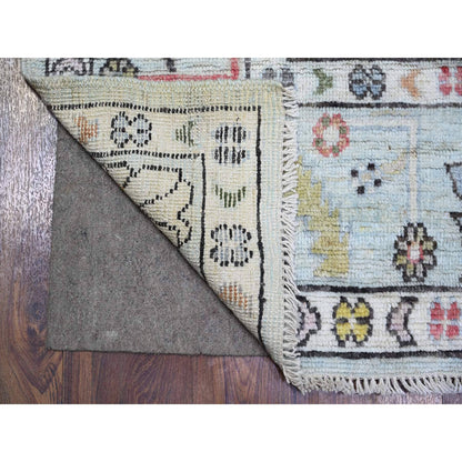 Oushak And Peshawar Wool Hand Knotted Rug Green Nyanza Green 5.9X9.0 -O072970