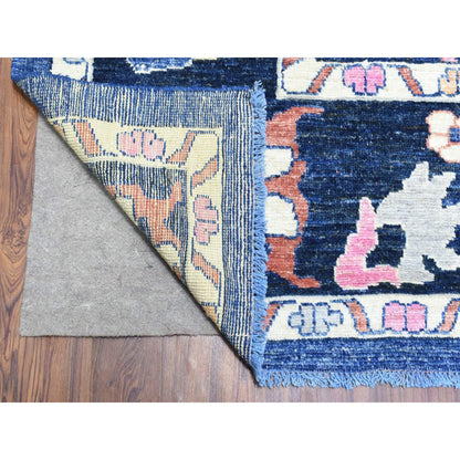 Oushak And Peshawar Wool Hand Knotted Rug Blue Blue 9.6X10.3 -O072988