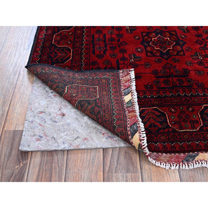 Tribal & Geometric Wool Hand Knotted Rug Red 3.3x5.1 -O0729