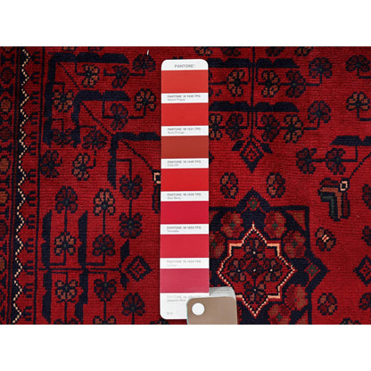 Tribal & Geometric Wool Hand Knotted Rug Red 3.3x5.1 -O0729