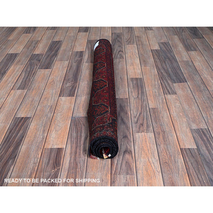 Tribal & Geometric Wool Hand Knotted Rug Red 3.3x5.1 -O0729