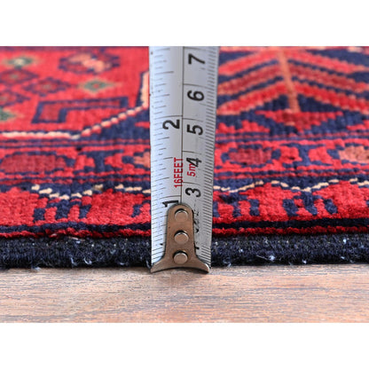 Tribal & Geometric Wool Hand Knotted Rug Red 3.3x5.1 -O0729