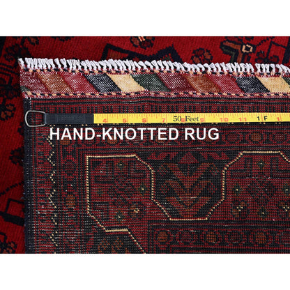 Tribal & Geometric Wool Hand Knotted Rug Red 3.3x5.1 -O0729
