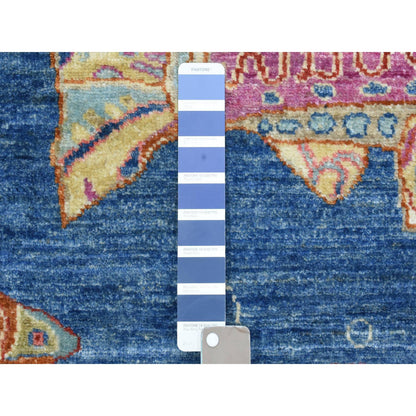 Modern and Contemporary Wool Hand Knotted Rug Blue No Border 4.0X5.8 -O073019