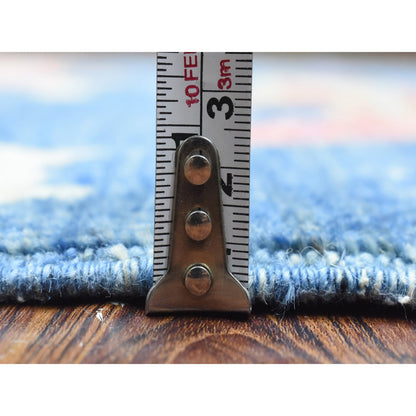 Modern and Contemporary Wool Hand Knotted Rug Blue No Border 4.0X5.8 -O073019