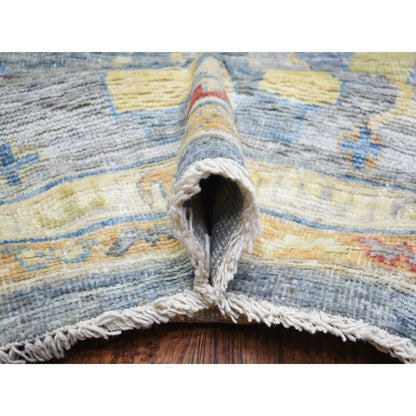 Oushak And Peshawar Wool Hand Knotted Rug Grey Gray 12.0X16.0 -O073024