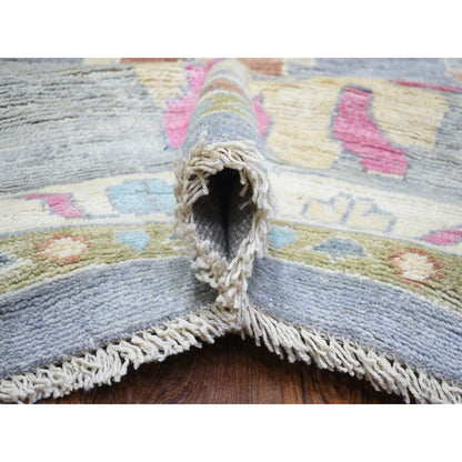Oushak And Peshawar Wool Hand Knotted Rug Grey Gray 12.0X15.4 -O073026