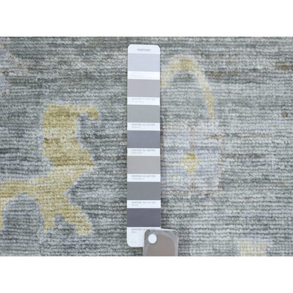 Oushak And Peshawar Wool Hand Knotted Rug Grey Gray 6.2X8.9 -O073033