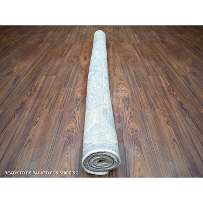 Oushak And Peshawar Wool Hand Knotted Rug Grey Gray 6.2X8.9 -O073033