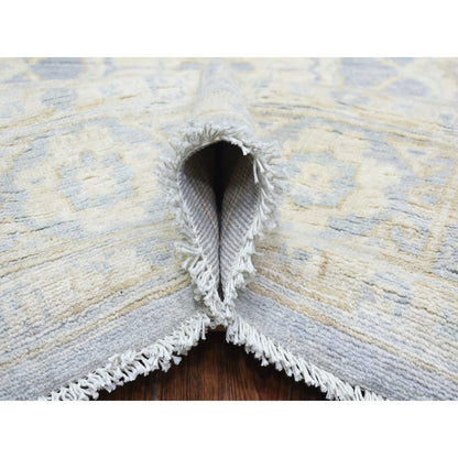 Oushak And Peshawar Wool Hand Knotted Rug Grey Gray 7.10X9.7 -O073035
