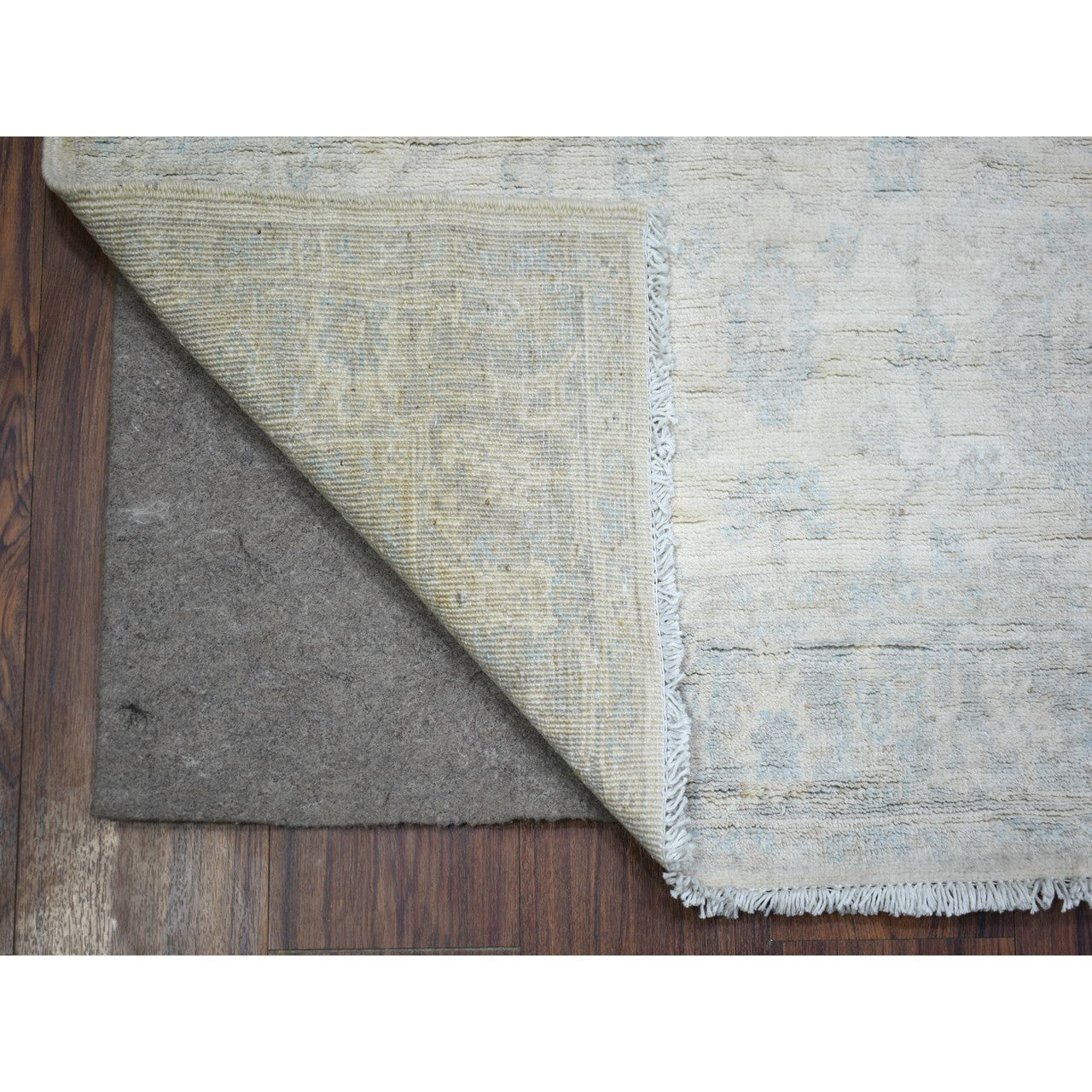 Oushak And Peshawar Wool Hand Knotted Rug Ivory Gray 3.0X4.9 -O073041