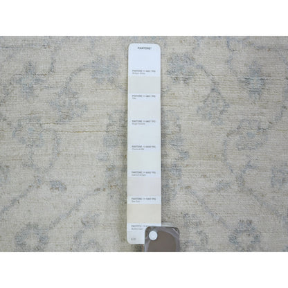 Oushak And Peshawar Wool Hand Knotted Rug Ivory Gray 3.0X4.9 -O073041