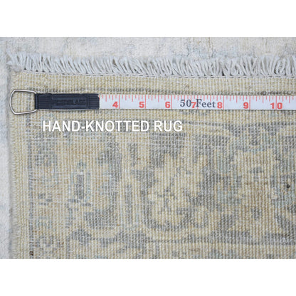 Oushak And Peshawar Wool Hand Knotted Rug Ivory Gray 3.0X4.9 -O073041