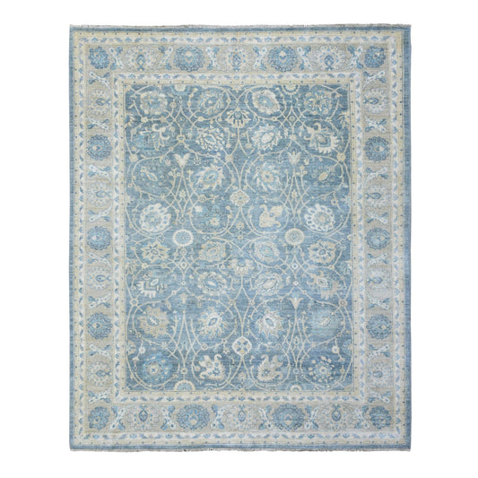 Oushak And Peshawar Wool Hand Knotted Rug Grey Gray 8.2X9.8 -O073052