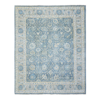 Oushak And Peshawar Wool Hand Knotted Rug Grey Gray 8.2X9.8 -O073052